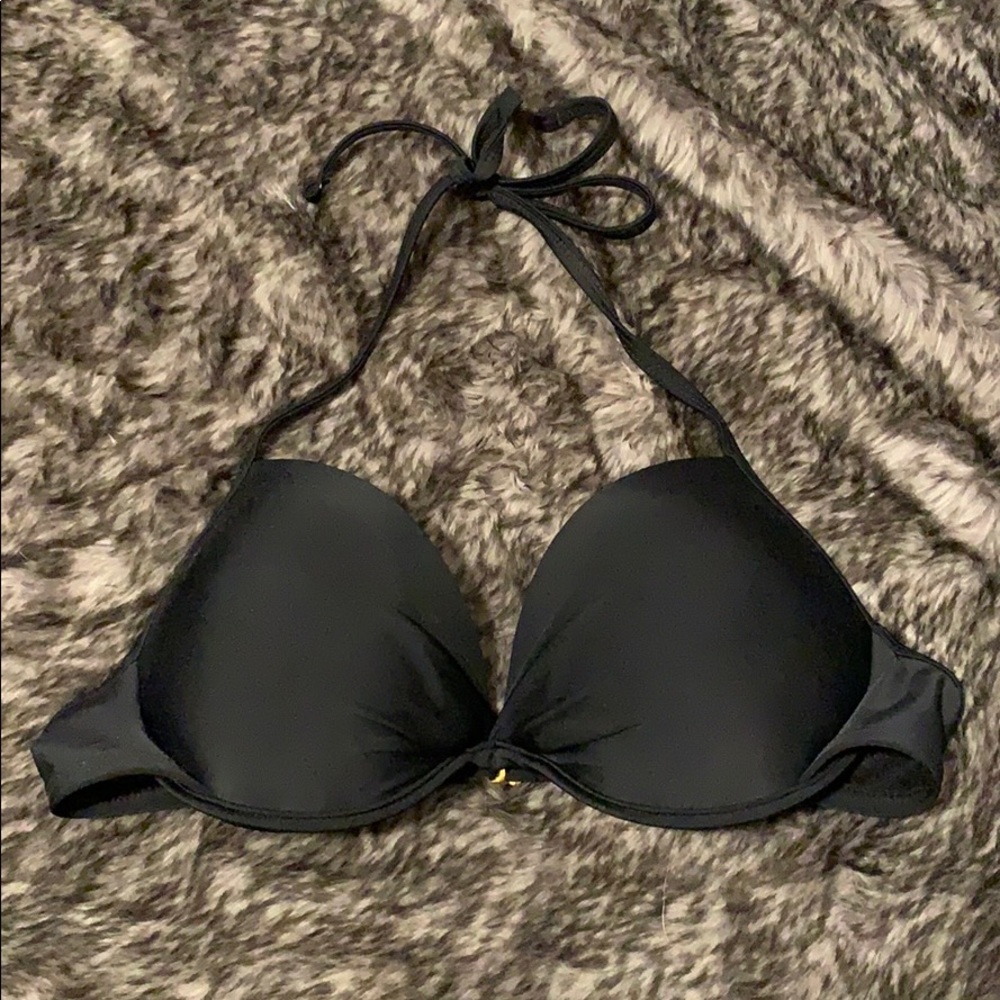 Black push up swim top